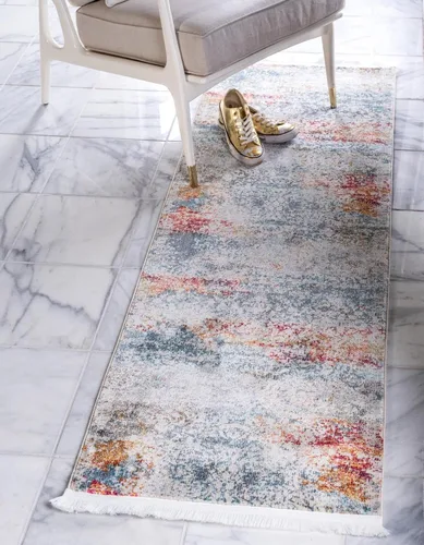 Vista 14 de Unique Loom Baracoa Collection - Alfombra de área Panamericana (4 pies 3 pulgadas x 6 pies 1 pulgada, rectangular, crema/azul)