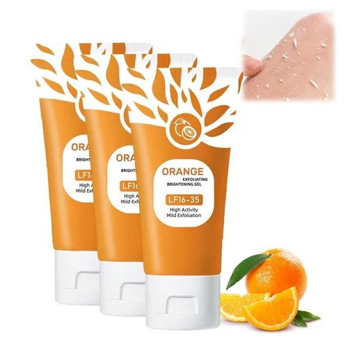 Vista 8 de Gel exfoliante naranja para cara y cuerpo - Exfoliante enzimático suave con extracto de naranja natural, exfoliante facial hidratante para todo tipo