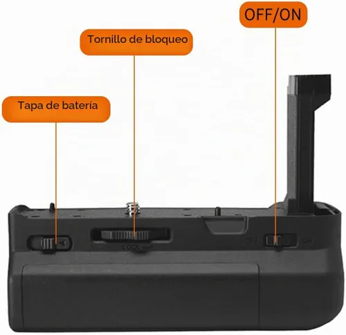 Vista 4 de QUMOX Empuñadura de batería vertical para cámara réflex digital Canon EOS RP EOS-RP EOS R8, soporte de batería para batería 2X LP-E17