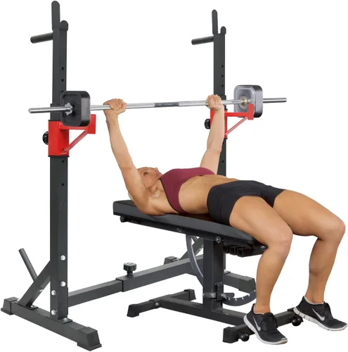 Vista 8 de BESTHLS Adjustable Squat Rack Stand with Barbell Rack, Weight Plate Holder, J Hooks,Dip Bar Station for Bench Press Strength Training Max Load
