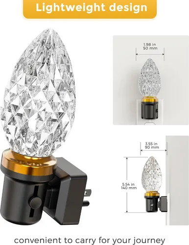 Vista 3 de L LOHAS LED - Luz nocturna LED, luces nocturnas LED enchufables en la pared, luz nocturna regulable con sensor de luz automático, 3000K blanco