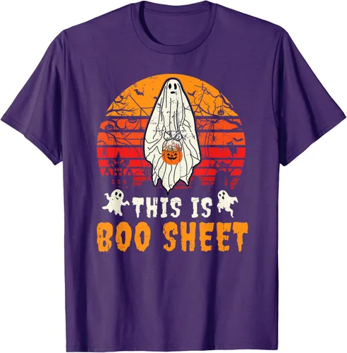 Vista 21 de Funny This Is Boo Sheet Spooky Ghost Halloween - Camiseta de disfraz de juego de palabras, Negro, S