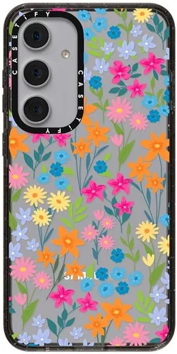 Vista 78 de CASETiFY Funda de impacto para Galaxy S22+ - Adhesivo Aries Moross, color negro transparente