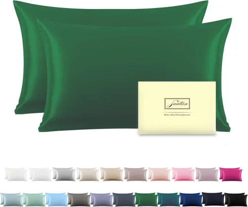 Vista 8 de Funda de almohada de seda para cabello y piel, suave, transpirable y resistente, funda de almohada de seda de tamaño Queen, fundas de almohada