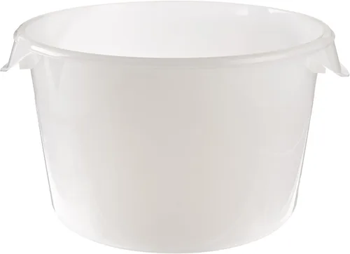 Vista 17 de Rubbermaid Productos comerciales Contenedor redondo de plástico para almacenamiento de alimentos con asa, 4 cuartos de galón, amarillo, rango
