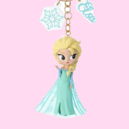 Vista 2 de MINISO Lindos llaveros para mujeresniñas, colección Frozen, llavero, accesorios, muñequera para mochila, bolso, llaves de coche (Elsa), Elsa