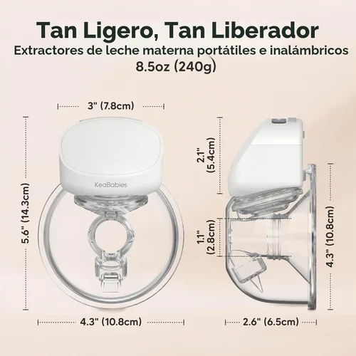 Vista 3 de KeaBabies Extractor de leche manos libres, extractor de leche inalámbrico