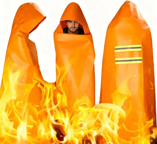 Vista 10 de Capa de escape de incendios, extra grande, de emergencia utilizada como manta de fuego, para el hogar Fireproof Cloak,Fire Escape for Household