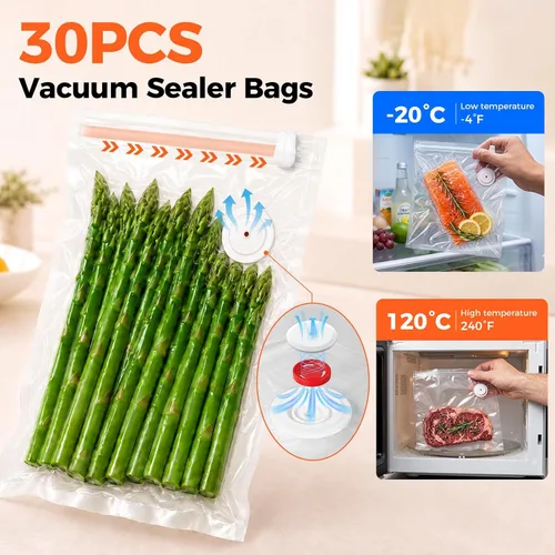 Vista 4 de Sellador al vacío de mano para alimentos, 30 bolsas