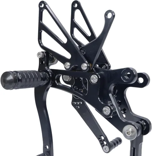 Vista 4 de Reposapiés de motocicleta ajustable de aluminio para Yamaha YZF R6 1999 2000 2001 2002 (negro)