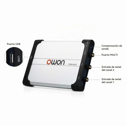 Vista 2 de Owon vds1022i PC USB Osciloscopio, MIT USB aislamiento, 25 MHz