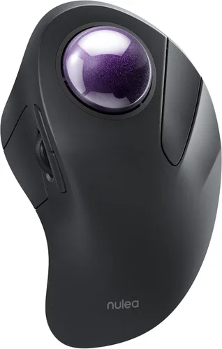 Vista 9 de Nulea Ratón Inalámbrico Ergonómico Trackball, Recargable, Ratón Rollerball Bluetooth, Trackball de 44mm para Dedo Índice, 5 DPI Ajustables