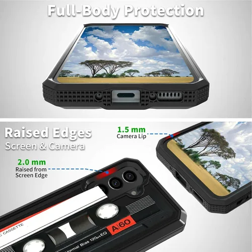 Vista 3 de Funda para Samsung S23 FE Funda Galaxy S23 FE 2 en 1 PC duro de doble capa TPU suave a prueba de golpes Cubierta protectora de teléfono para Samsung