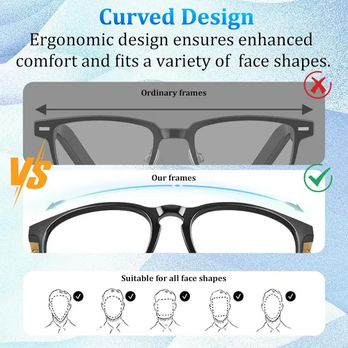 Vista 8 de Lentes inteligentes AI con GPT de chat, gafas Bluetooth con traductor de 164 idiomas, asistente de IA y asistente de reuniones, reproducción