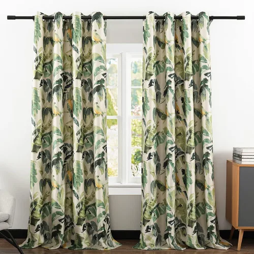 Vista 30 de Leeva Cortinas opacas para puerta corredera, cortinas de bloqueo de luz con hojas de serie azul, cortinas pesadas para ventanas de guardería, 2