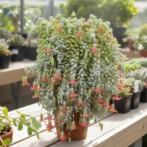 Vista 6 de Planta viva de Cotyledon Pendens, suculenta para interiores y exteriores, maceta de 2 pulgadas