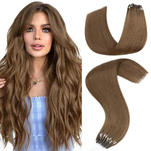 Vista 23 de Hairro Micro Loop - Extensiones de cabello humano microenlaces de microperlas de cabello Remy para mujer, reflejos degradados, fusión fría, micro