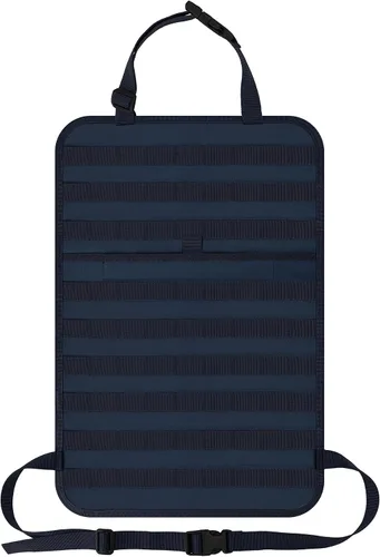 Vista 10 de Organizador de respaldo de asiento de automóvil, panel táctico Molle a prueba de hundimiento, protector de asiento de vehículo de nailon
