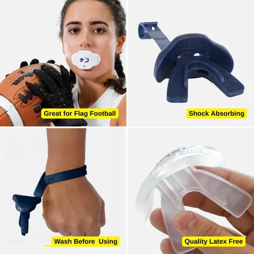 Vista 6 de Protector de labios de fútbol – Boquilla con correa – Protección completa, jóvenes y adultos – Sleefs