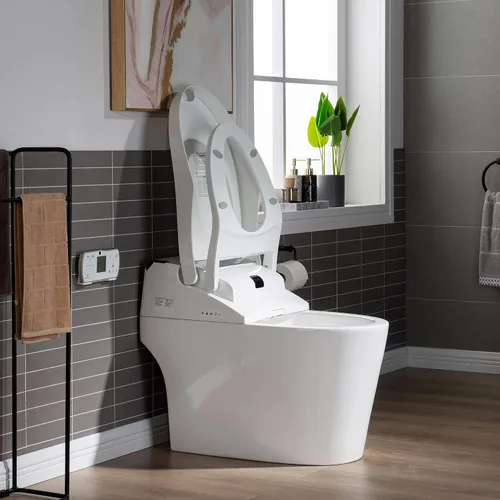 Vista 16 de WOODBRIDGE B0960S - Inodoro de descarga automática, apertura y cierre automáticos, inodoro de descarga única de 1.28 GPF con asiento inteligente