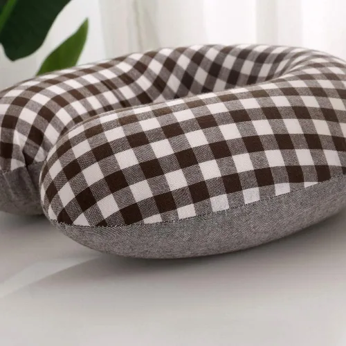 Vista 3 de Almohada de cuello de trigo sarraceno para dormir, almohada en forma de U, almohada de enfriamiento para dormir cervical de viaje, soporte