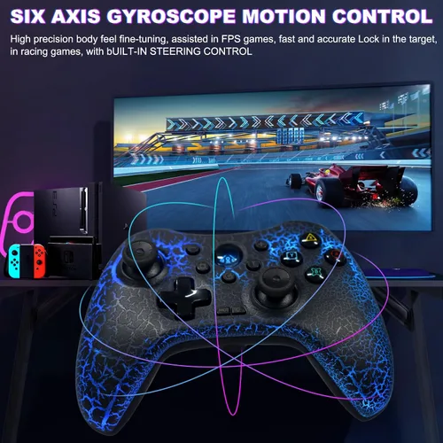Vista 5 de Koiiko Wireless Game Controller Cracked Gamepad for iOS Android PC NS Switch PS4 PS3 Steam Deck Works with iPhone 151413X, iPad, Samsung, Call of