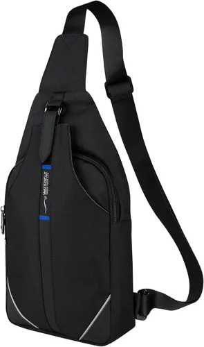 Vista 15 de WATERFLY - Mochila media bandolera con correa antirrobo para viajes, bolsa de pecho, de hombro