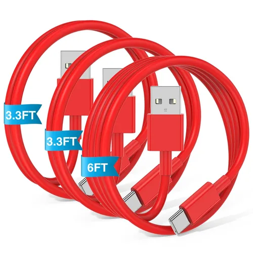 Vista 18 de Paquete de 3 cables negros [3.3 pies+3.3 pies + 6 pies] USB A a USB C, cable USB a USB C Carplay para iPhone 16 15 Pro Plus Pro Max, para iPad