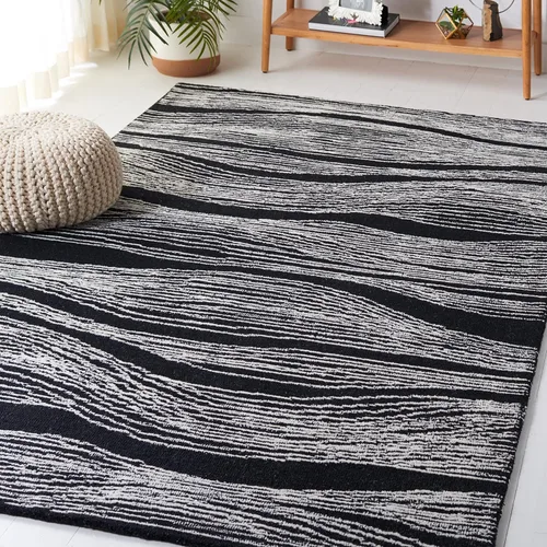 Vista 9 de SAFAVIEH Metro Collection - Alfombra decorativa de 2 x 3 pies, azul y marfil, diseño transicional, ideal para áreas de alto tráfico en pasillo, baño