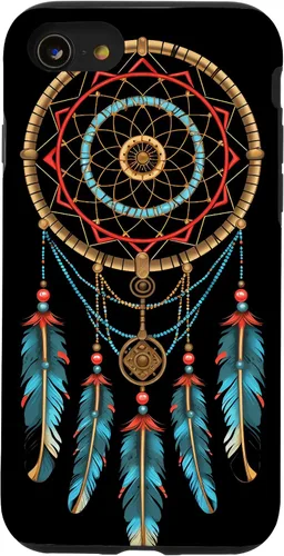 Vista 18 de Dreamcatcher Native American Indian Feathers Tribal Boho Case for iPhone 17