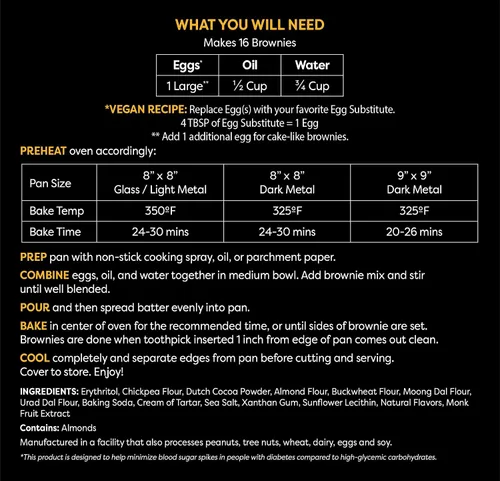 Vista 2 de TruEats Brownie Mix: Bajo índice glucémico, rico en proteínas y fibra, sin gluten ni granos, apto para diabéticos, apto para veganos, sin lácteos, a