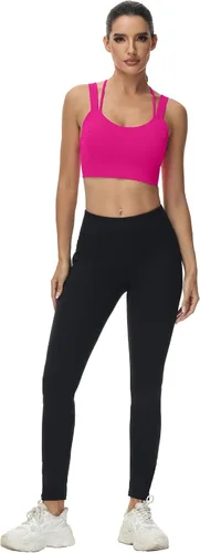 Vista 5 de Attifall Sujetador deportivo con tirantes y copa CD, espalda cruzada, para yoga, entrenamiento, correr, gimnasio, deportes