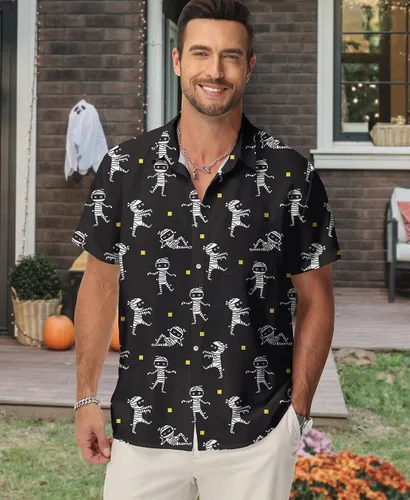 Vista 159 de KYKU - Camisa hawaiana funky para hombre, ropa tropical para vacaciones en Palm Beach