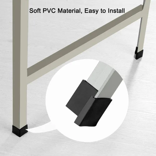 Vista 6 de uxcell 0.984 x 0.984 in Ángulo de hierro almohadillas de pie en forma de L muebles de plástico para muebles de escritorio tapas de patas cubiertas
