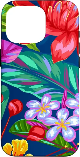 Vista 20 de Hawaiian Tropical Phone Case Yellow Red Hibiscus Plumeria Case for iPhone 17