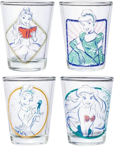Vista 28 de Silver Buffalo Disney Una película Goofy - Juego de 4 mini vasos con personajes de Goofy, Max Goof, Roxanne y Bobby Zimuruski, 1.5 onzas