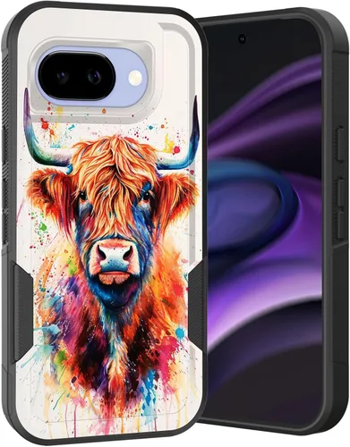 Vista 214 de Funda para Pixel 6A, Híbrida de Doble Capa de Servicio Pesado Resistente a Prueba de Golpes PC Duro + Funda Protectora de Silicona Suave para Google