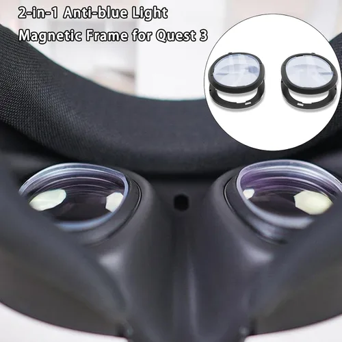 Vista 2 de Growalleter for Meta Quest 3 Accessories-Magnetic Eyeglass Frames, VR Lens Protector Frame for Quest 3 Headset, Anti-Scratches Glass Spacer