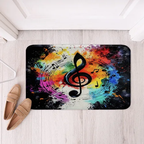 Vista 9 de Alfombras de baño de bailarina para niños, diseño de estrellas y corazones con notas musicales, decoración de habitación de niñas y mujeres