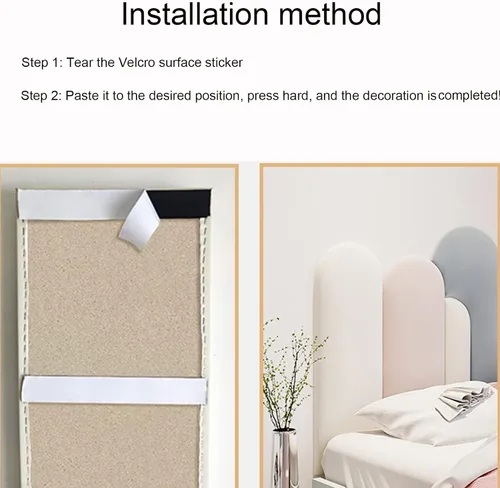 Vista 7 de Paneles de pared tapizados, almohadillas suaves para cojín de pared para dormitorio, decoración de pared, cabecera anticolisión, panel de protección