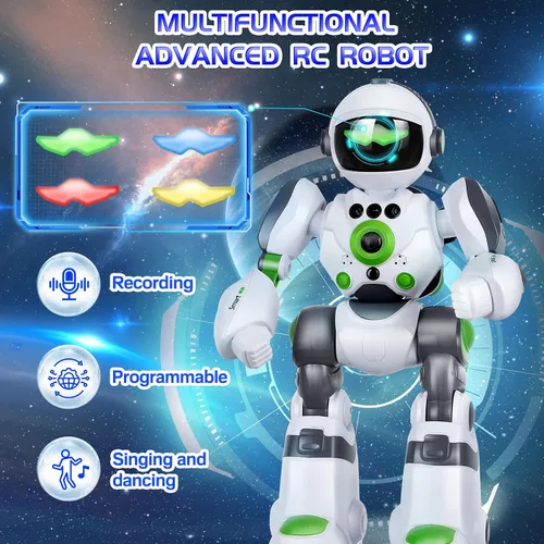 Vista 6 de Juguetes robóticos de regalo para niños: robot de control remoto programable con grabación de voz y control de gestos de baile, para niños pequeños