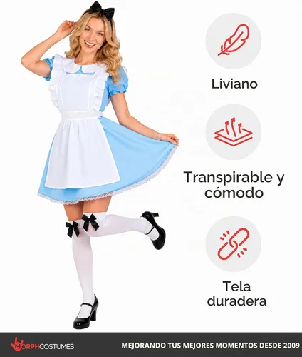 Vista 6 de fun shack Disfraz de Alicia en el País de las Maravillas para adulto