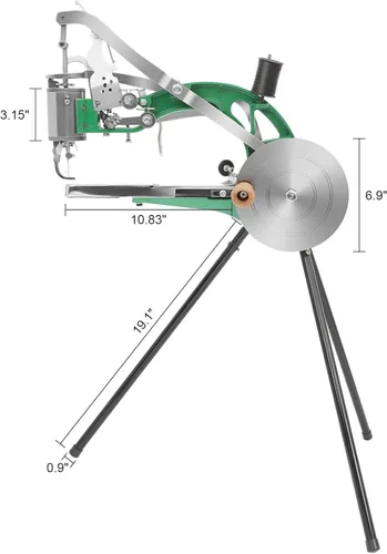 Vista 6 de FAHKNS Máquina de coser de cuero, máquina de coser de piel para reparación de zapatos, reparación manual de costura de zapatero con doble línea