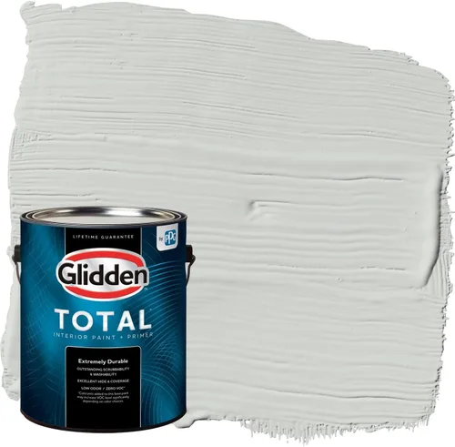Vista 63 de Glidden Pintura Interior + Imprimación: Gris/Plata Antigua, Una Capa, Satinado, 1 Galón