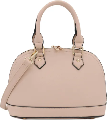 Vista 13 de Bolso de mano clásico Saffiano abovedado con cremallera perimetral Beige