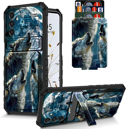 Vista 44 de Funda para Galaxy S21 FE 5G 2022 con soporte, funda de doble capa de policarbonato duro de TPU suave, estampado de vaca, estampado animal