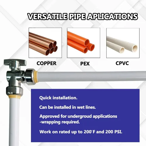 Vista 6 de HQMPC Válvula de parada angular, 1/2 pulgada Ptc x 1/2 pulgada sin compresión de plomo, válvula de agua de cierre de ángulo con clip de desconexión