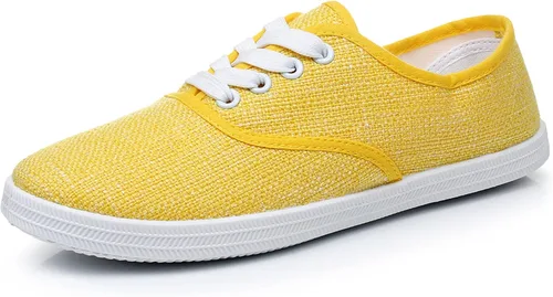 Vista 11 de VenusCelia - Tenis de lona con agujetas Rainbow para mujer Negro (Allblack)