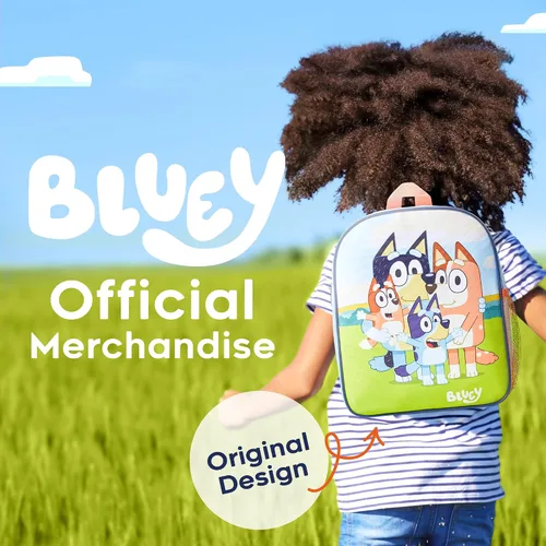 Vista 4 de Bluey Mochila, mochila para niños con interior espacioso, bolsillos laterales de malla, linda mochila para niños y niños pequeños con correas