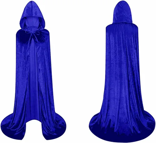 Vista 4 de Bata unisex con capucha de longitud completa, capa larga de terciopelo, disfraz de cosplay
